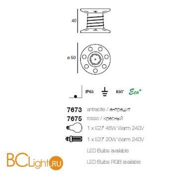 Садово-парковый фонарь Linea Light Reely 7673 - Схема