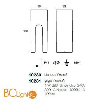 Садово-парковый фонарь Linea Light Roma 10231 - Схема