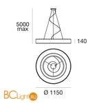 Подвесной светильник Linea Light Saturn 7650N - Схема
