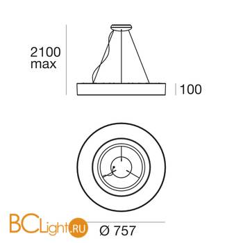 Подвесной светильник Linea Light Saturn 7652N - Схема