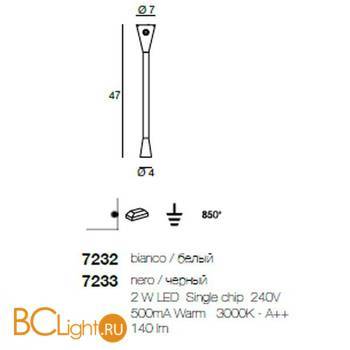 Настенный светильник Linea Light Snake 7232 - Схема