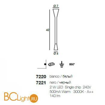 Настенный светильник Linea Light Snake 7220 - Схема