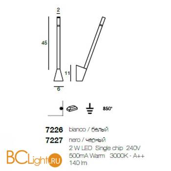 Настенный светильник Linea Light Snake 7226 - Схема
