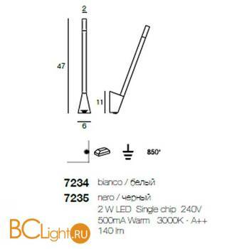 Настенный светильник Linea Light Snake 7235 - Схема