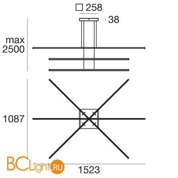 Подвесной светильник Linea Light Straight 8207 - Схема