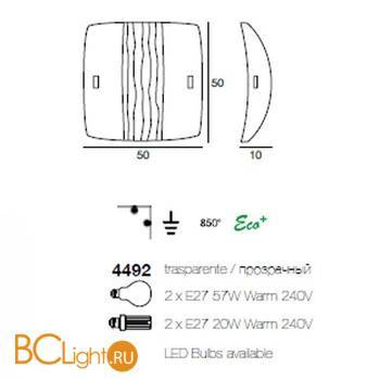 Настенно-потолочный светильник Linea Light Classic collection 4492 - Схема