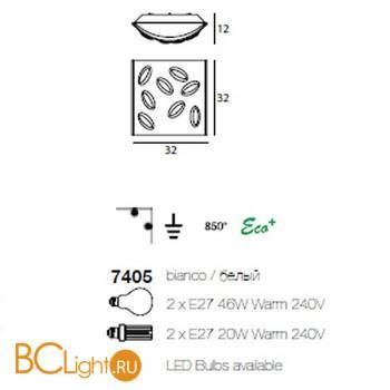 Настенно-потолочный светильник Linea Light Trek 7405 - Схема