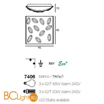 Настенно-потолочный светильник Linea Light Trek 7406 - Схема
