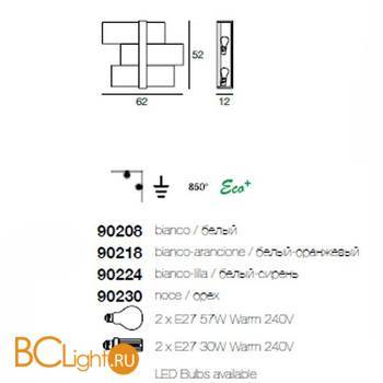 Настенно-потолочный светильник Linea Light Triad 90208 - Схема