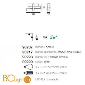 Настенно-потолочный светильник Linea Light Triad 90217 - Схема