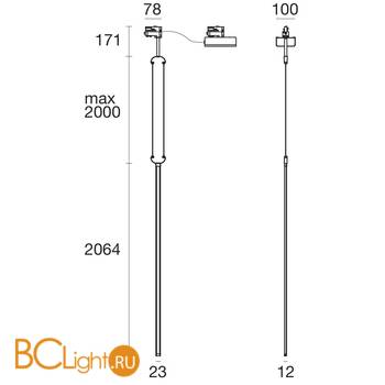 Светильник для трековой системы Linea Light Vertical 8588 - Схема
