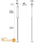 Светильник для трековой системы Linea Light Vertical 8589 - Схема