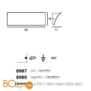Настенный светильник Linea Light Vi 6967 - Схема