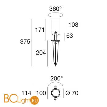 Садово-парковый фонарь Linea Light Vision 51585 - Схема