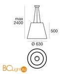 Подвесной светильник Linea Light Vulcano 10335 - Схема
