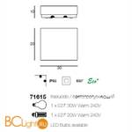 Уличный настенно-потолочный светильник Linea Light Wet 71615 - Схема