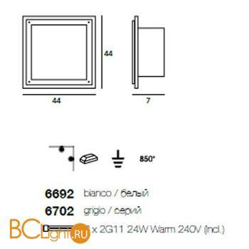 Настенно-потолочный светильник Linea Light Window 6702 - Схема