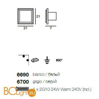 Настенно-потолочный светильник Linea Light Window 6690 - Схема