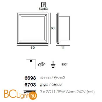 Настенно-потолочный светильник Linea Light Window 6693 - Схема