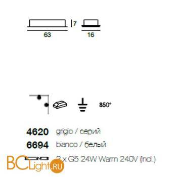 Настенно-потолочный светильник Linea Light Window 6694 - Схема