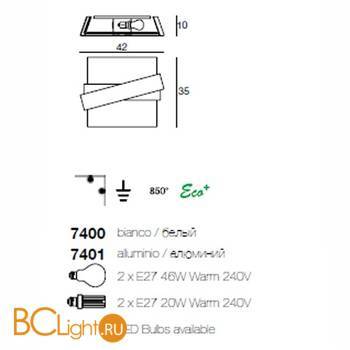 Настенно-потолочный светильник Linea Light Zig Zag 7401 - Схема