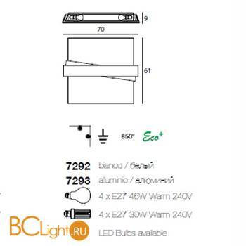 Настенно-потолочный светильник Linea Light Zig Zag 7293 - Схема