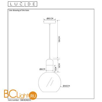 Подвесной светильник Lucide Julius 34438/40/65 - Схема
