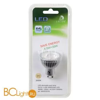 Лампа Lucide GU10 4,5W 220V 3000K 320Lm 49000/05/36
