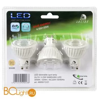 Лампа Lucide GU10 4,5W 220V 3000K 320Lm 49000/13/31