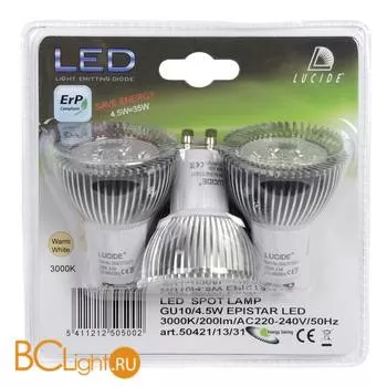 Лампа Lucide GU10 4,5W 220V 3000K 200Lm 50421/13/31