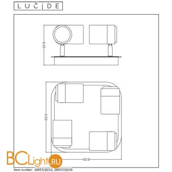 Потолочный светильник Lucide Lennert 26957/20/12 - Схема