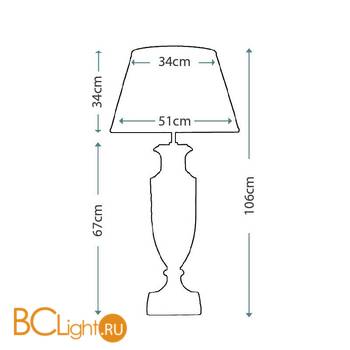 Настольная лампа Lui's Collection Aphrodite LUI/APHRODITE LG + LUI/LS1066 - Схема