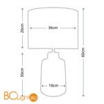 Настольная лампа Lui's Collection Bacari LUI/BACARI SM + HQ/DR35-3414 - Схема