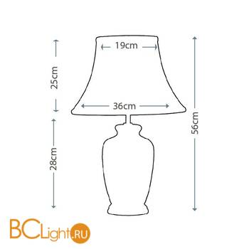 Настольная лампа Lui's Collection Blue Ginger Jar LUI/BLUE G JAR + LUI/LS1010 - Схема