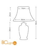 Настольная лампа Lui's Collection Blue Ginger Jar LUI/BLUE G JAR + LUI/LS1010 - Схема