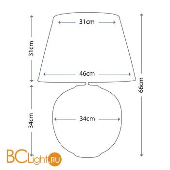 Настольная лампа Lui's Collection Canteloupe LUI/CANTELOUPE L + LUI/LS1062 - Схема