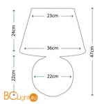 Настольная лампа Lui's Collection Canteloupe LUI/CANTELOUPE S + LUI/LS1059 - Схема