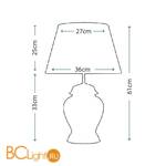 Настольная лампа Lui's Collection Green Leaves LUI/LEAVES GREEN + LUI/LS1046 - Схема