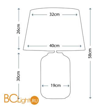 Настольная лампа Lui's Collection Muse LUI/MUSE GREY + LUI/LS1124 - Схема