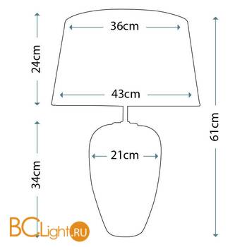 Настольная лампа Lui's Collection Poseidon LUI/POSEIDON + LUI/LS1019 - Схема