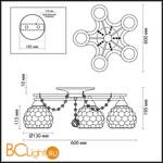 Потолочная люстра Lumion Ampolla 3081/5C - Схема