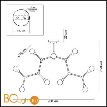 Потолочная люстра Lumion Anima 3715/12C - Схема