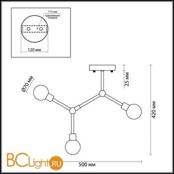 Потолочная люстра Lumion Anima 3715/3C - Схема