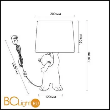 5663/1T MODERNI LN23 123 белый Настольная лампа E14 40W 220V BEAR - Фото 0