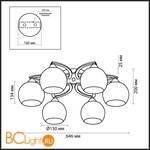 Потолочная люстра Lumion Bonar 2773/6C - Схема