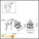 Бра Lumion Camelia 3093/1W - Схема