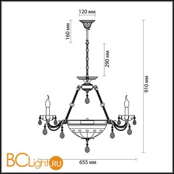 Люстра Lumion Candelia 2988/5A - Схема