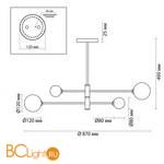 Подвесная люстра на штанге Lumion Estelle 4418/4C - Схема