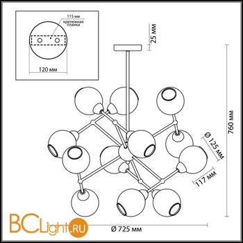 Потолочная люстра Lumion Everly 3752/12C - Схема