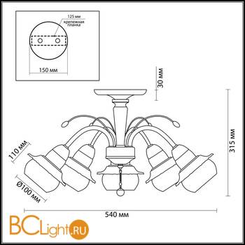 Потолочная люстра Lumion Franka 3240/5C - Схема